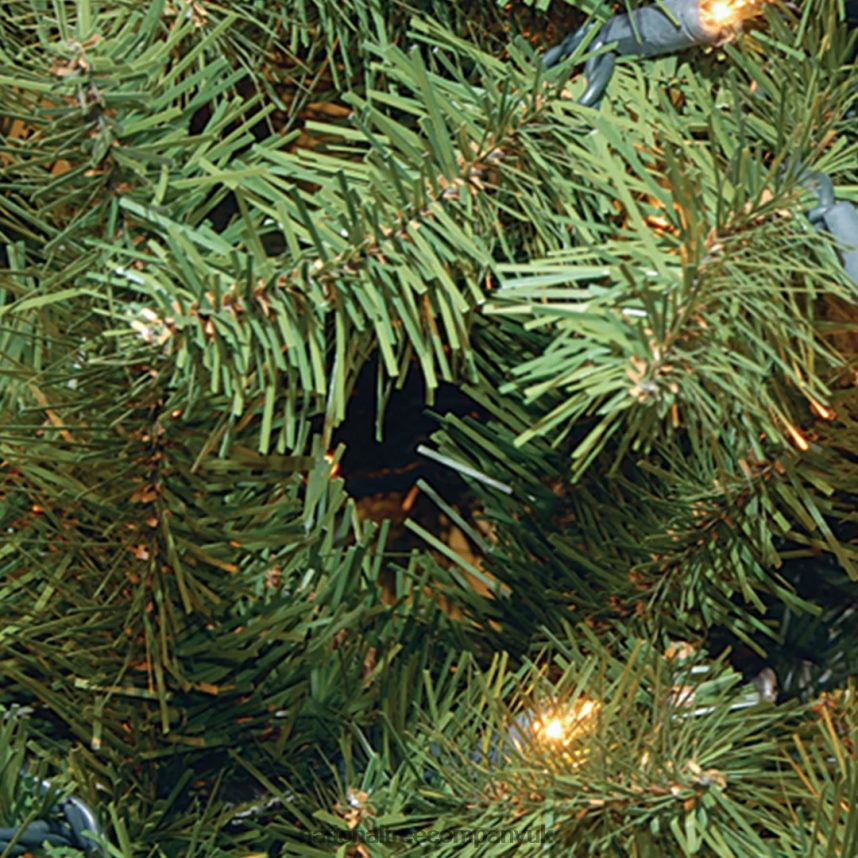 Greenery | National Tree Company Pre-Lit Artificial Christmas Wreath Green North Valley Spruce White Lights Christmas Collection 24 Inches F2L4F223